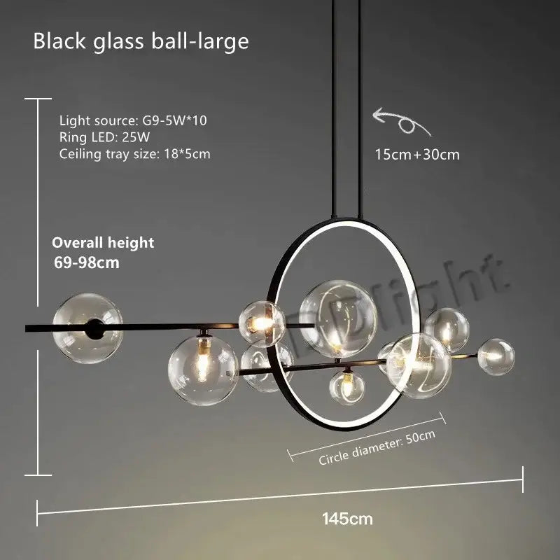 Warm White Glass Chandelier