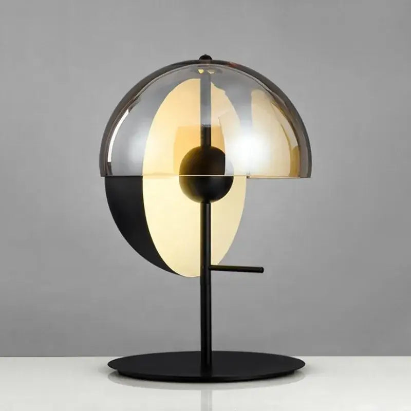 Black Glass Bedside Lamp