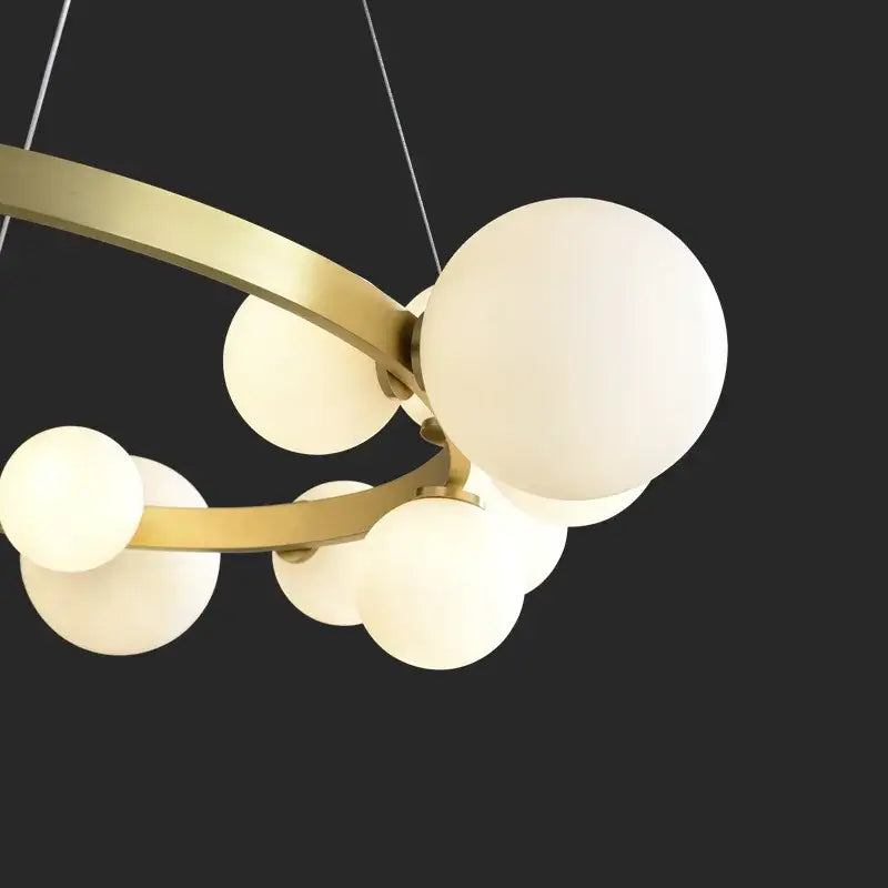 Black Glass Bubble Pendant with Nine LED Bulbs
