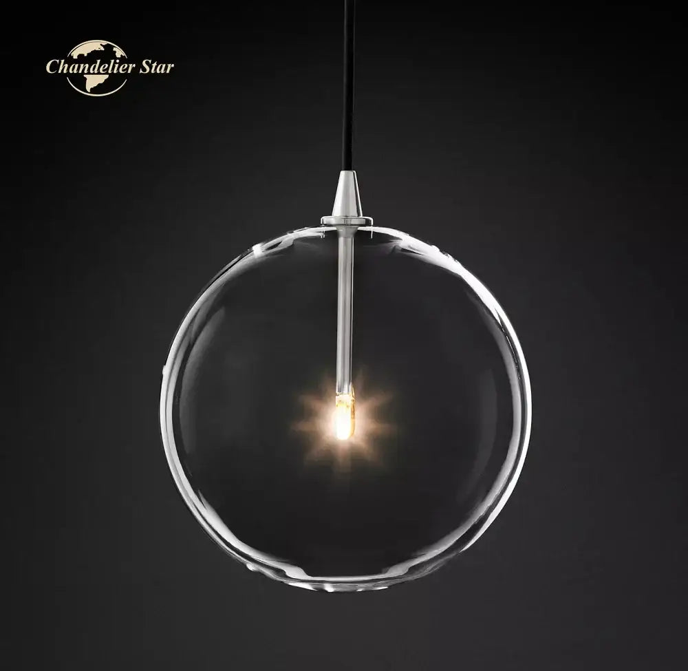 Nickel Glass Globe Pendant