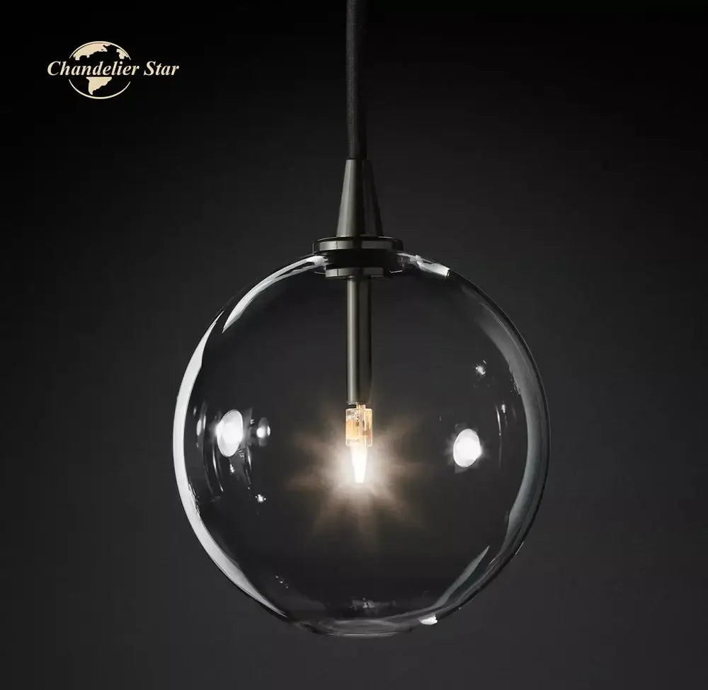 Nickel Glass Globe Pendant