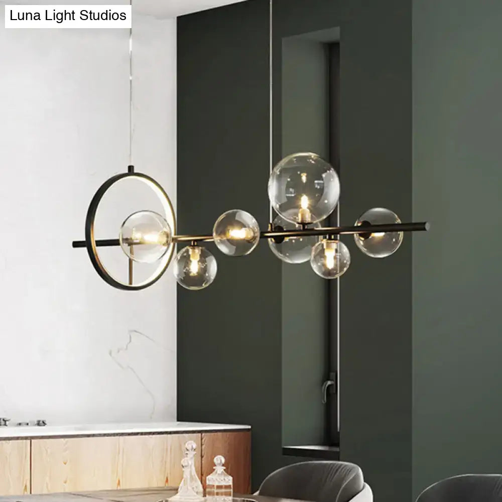 Black Glass Globe Pendant