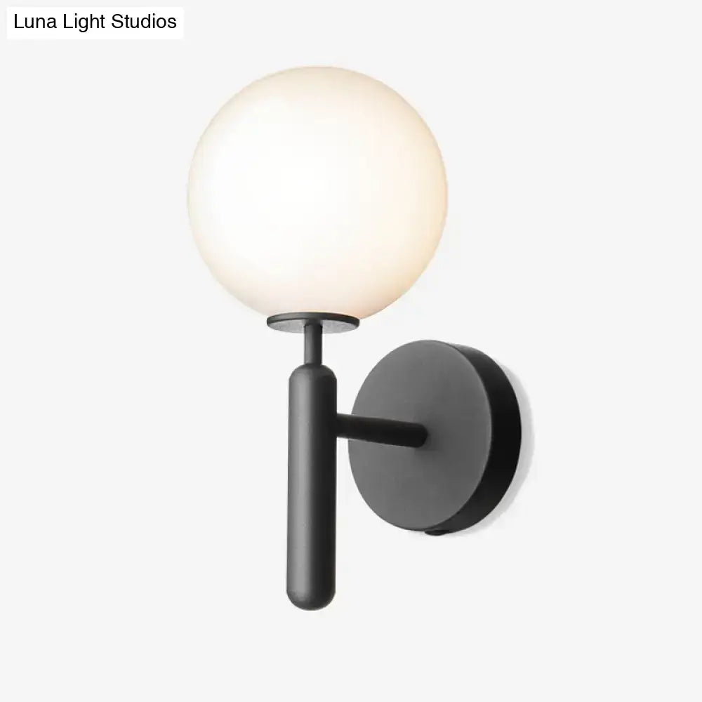 Black Glass Globe Lamp