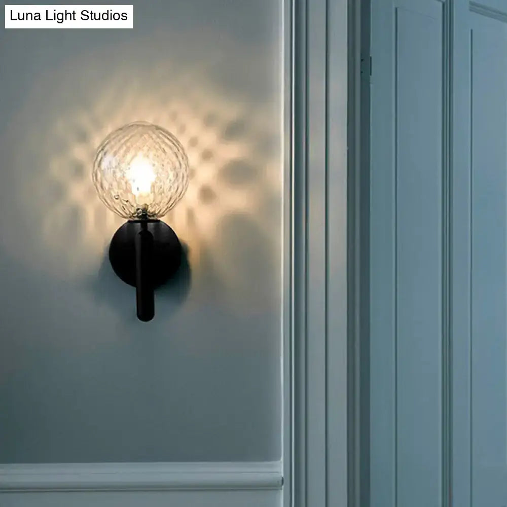 Black Glass Globe Lamp