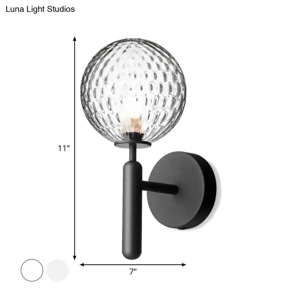 Black Glass Globe Lamp