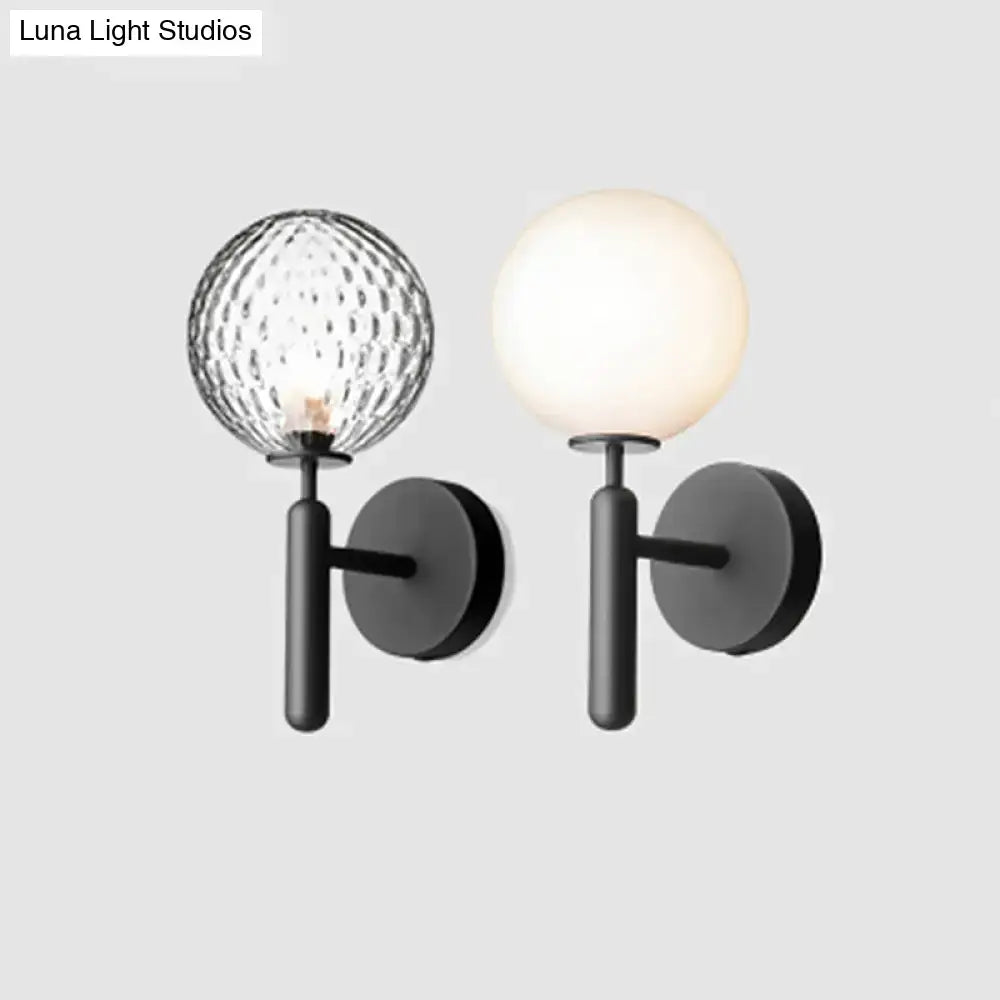 Black Glass Globe Lamp