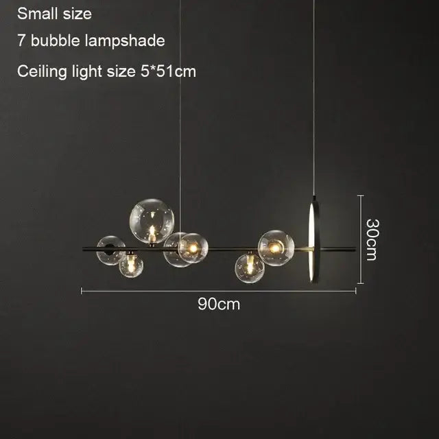 Black Glass Ring Chandelier