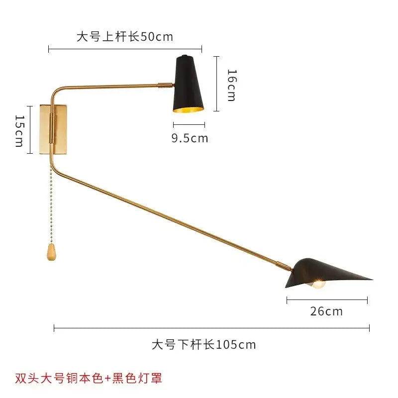 Black Gold Double Wall Sconce