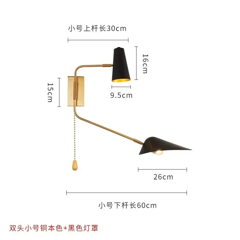 Black Gold Double Wall Sconce
