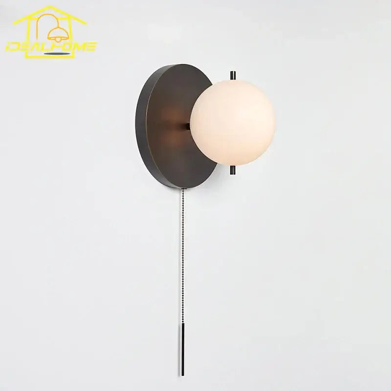 Black Gold Glass Sconce Iron Frame