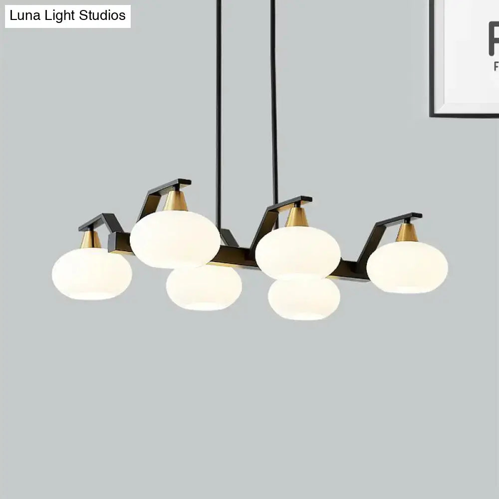 Black Gold Oval Chandelier