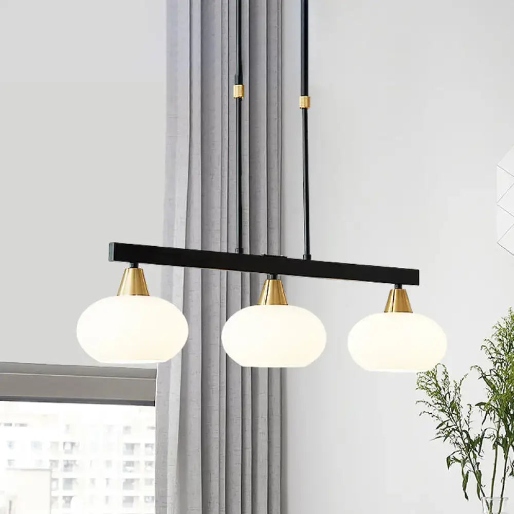 Black Gold Oval Chandelier
