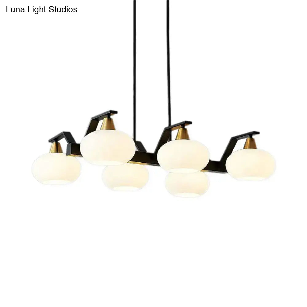 Black Gold Oval Chandelier