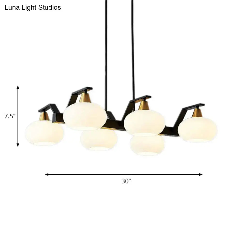 Black Gold Oval Chandelier