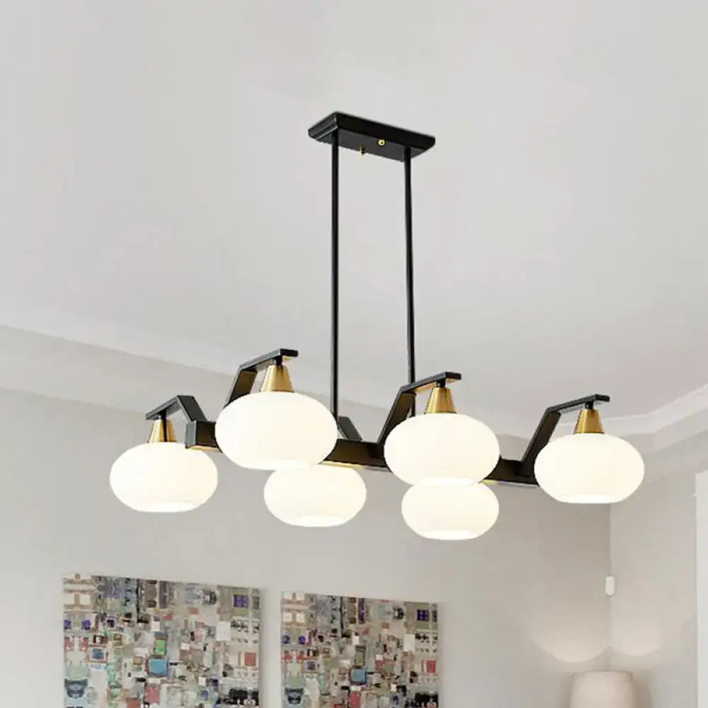 Black Gold Oval Chandelier
