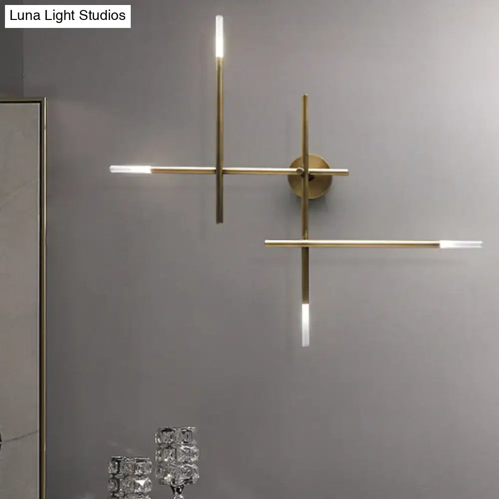 Black Gold Lines Wall Light