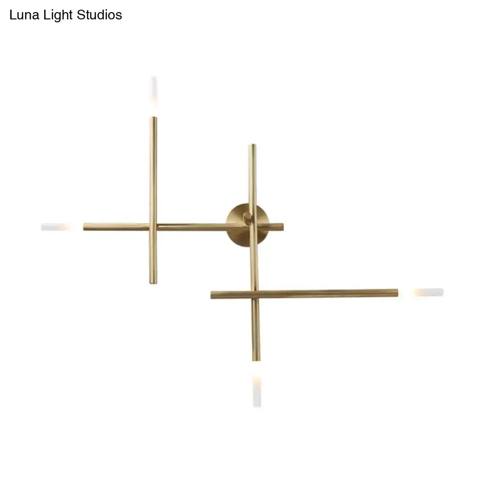 Black Gold Lines Wall Light