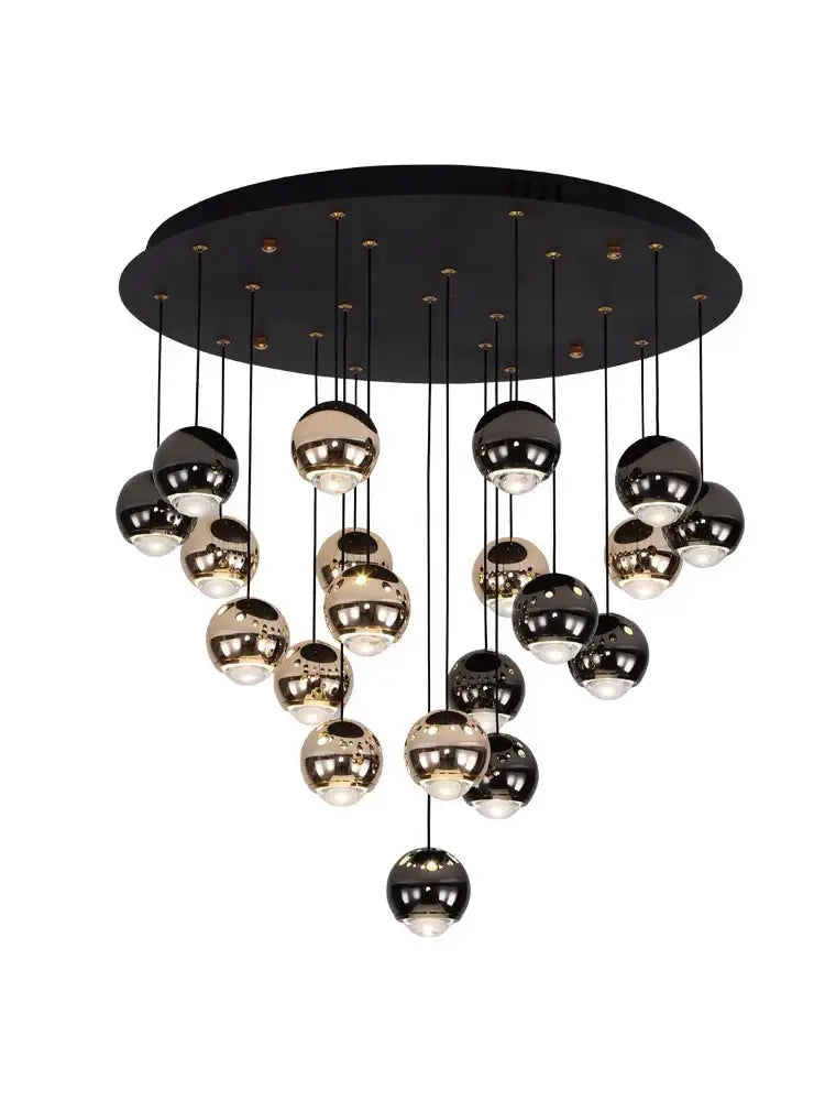Black Gold Crystal Pendant with Dimmable Light