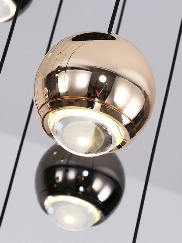 Black Gold Crystal Pendant with Dimmable Light