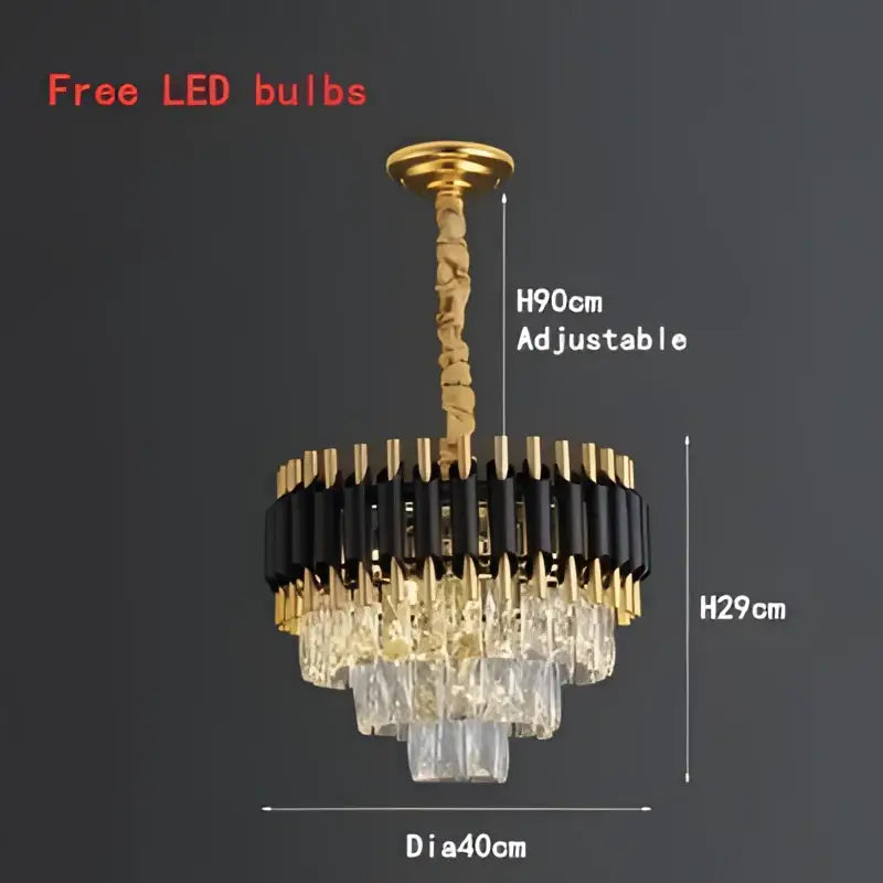 Gold Crystal Adjustable Height Dining Room Pendant Chandelier