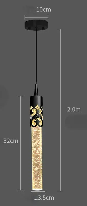 Gold Crystal 2-Head Dining Room Pendant Lamp