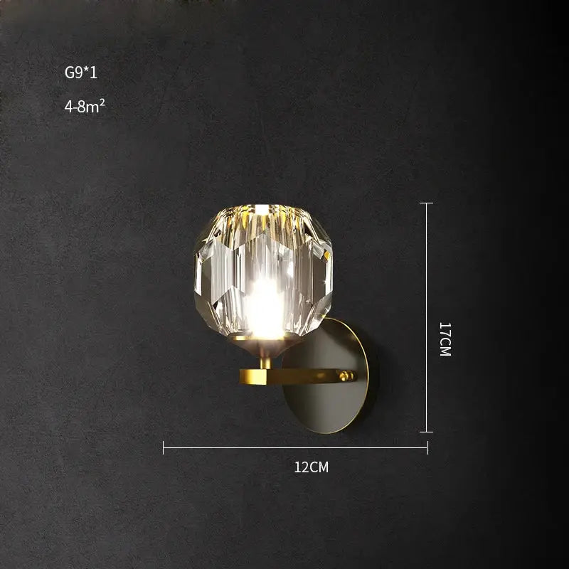 Black Gold Crystal Sconce Sleek Modern Design