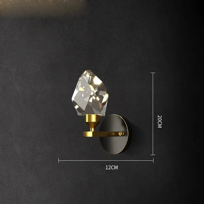 Black Gold Crystal Sconce Sleek Modern Design