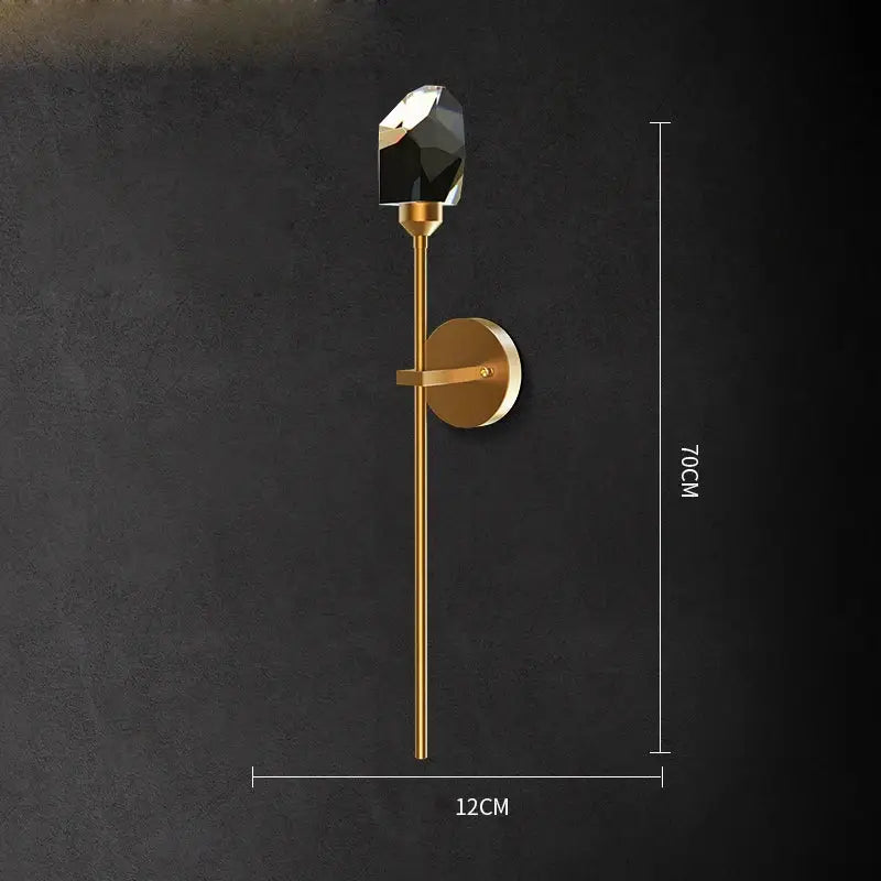 Black Gold Crystal Sconce Sleek Modern Design