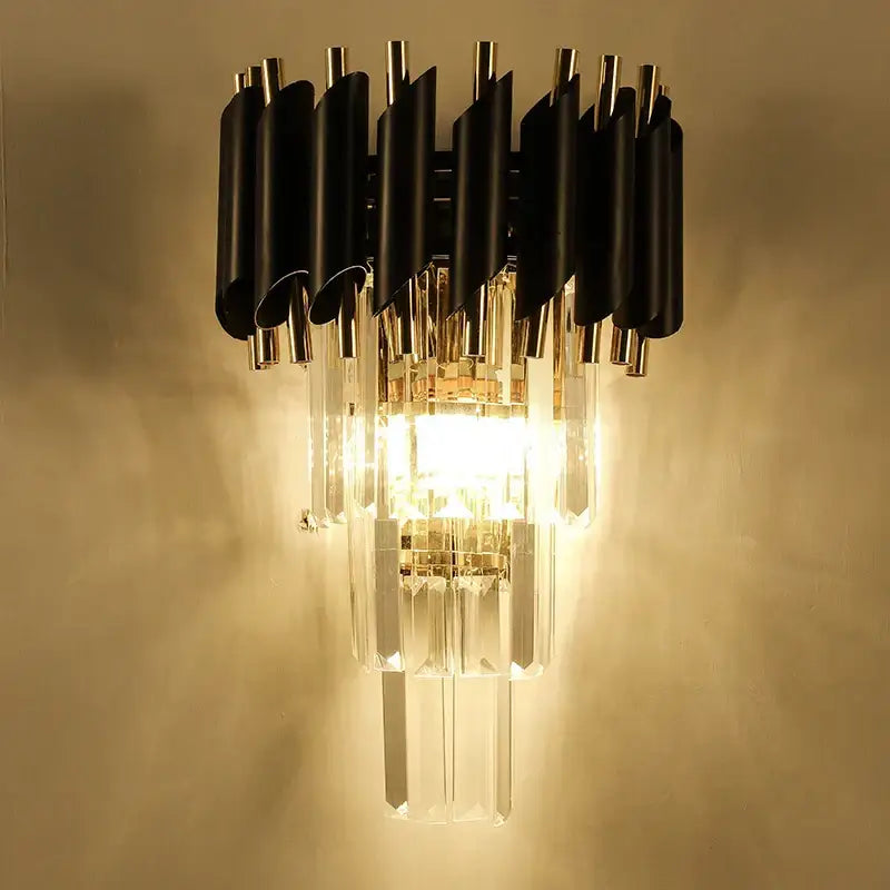 Gold Crystal Living Room Wall Lamp