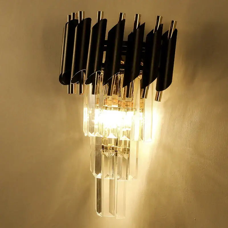 Gold Crystal Living Room Wall Lamp
