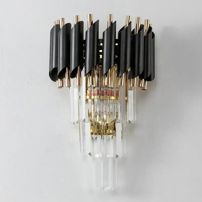 Gold Crystal Living Room Wall Lamp