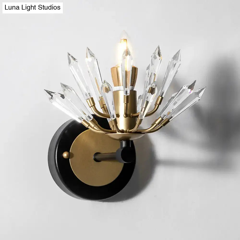 Black Gold Crystal Wall Lamp