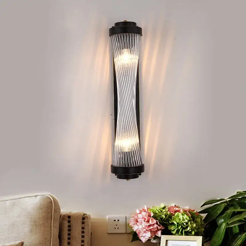 Black Gold LED Wall Lamp for Living Rooms