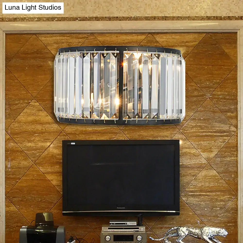 Gold Crystal Wall Sconce Black-Gold E12-E14