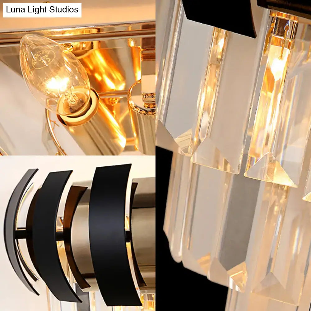 Black Gold Layered Sconce Hardwired Design