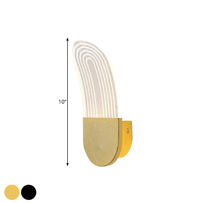 Gold Curved LED Sconce