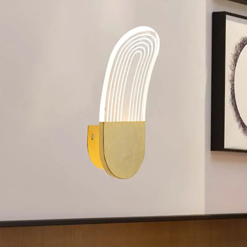 Gold Curved LED Sconce