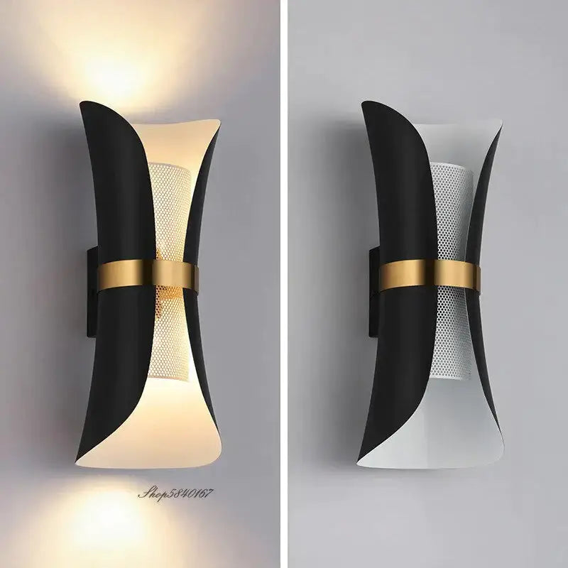 Black Gold Sleek Bedroom Wall Lamp