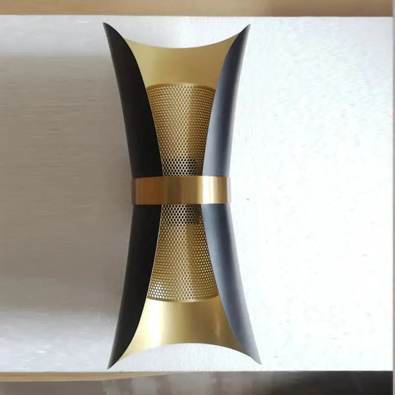Black Gold Sleek Bedroom Wall Lamp