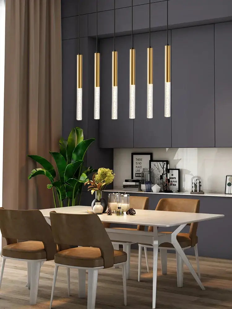 Gold Cylinder Pendant Light