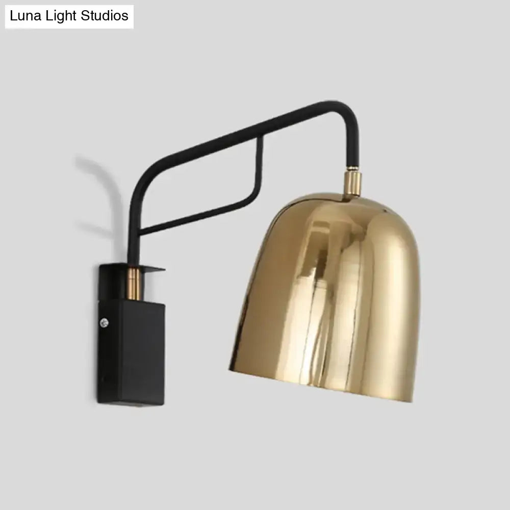 Black Gold Dome Industrial Sconce