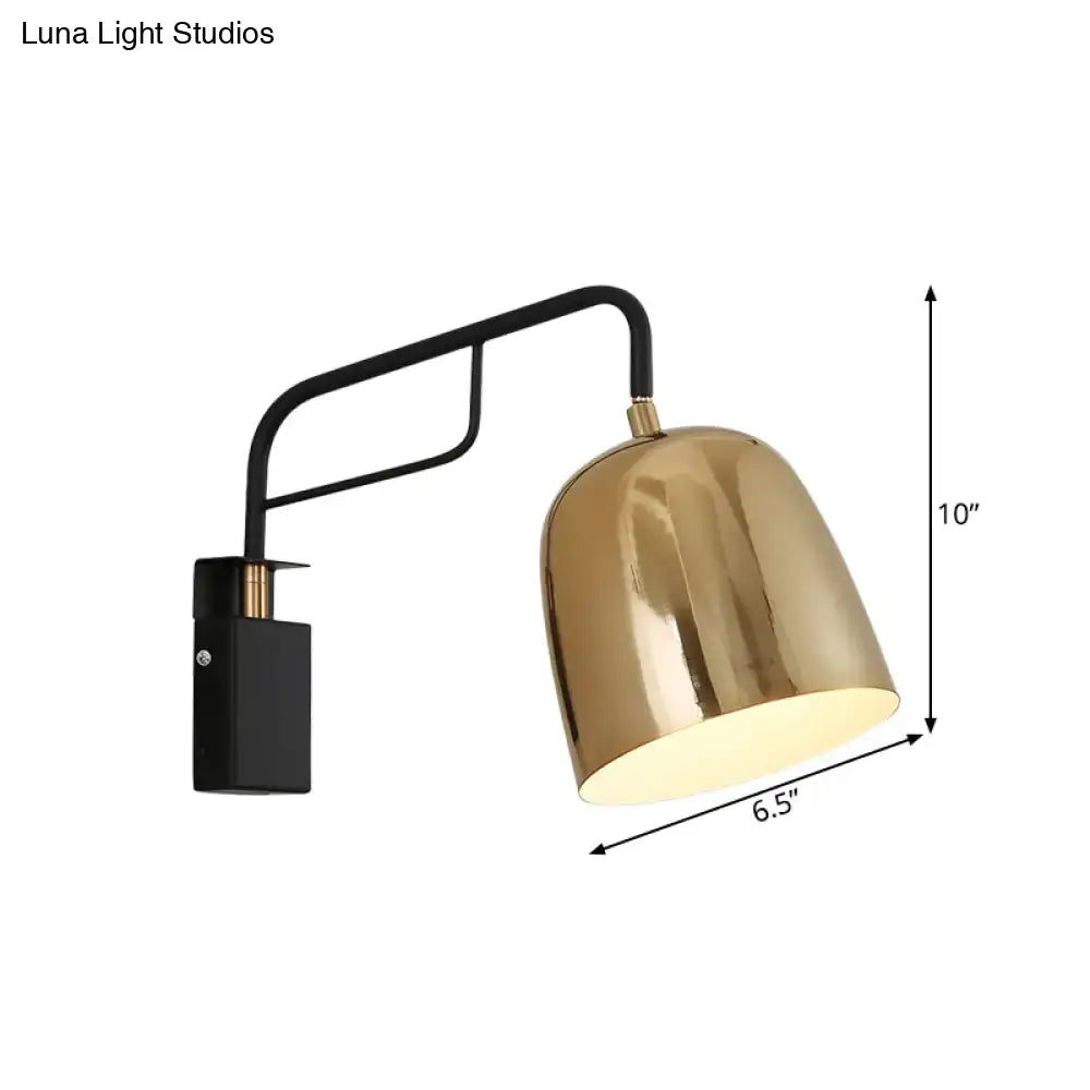 Black Gold Dome Industrial Sconce