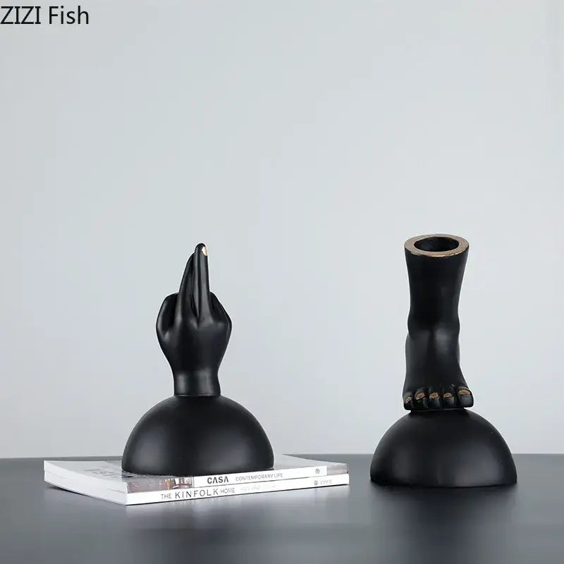Black Gold Modern Abstract Resin Sculpture
