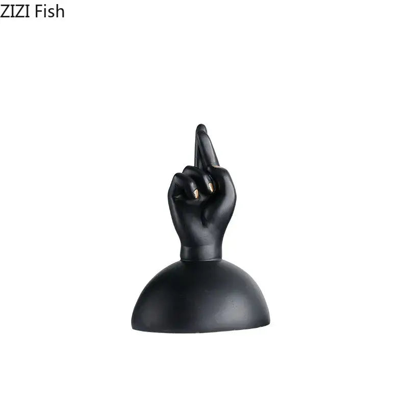 Black Gold Modern Abstract Resin Sculpture