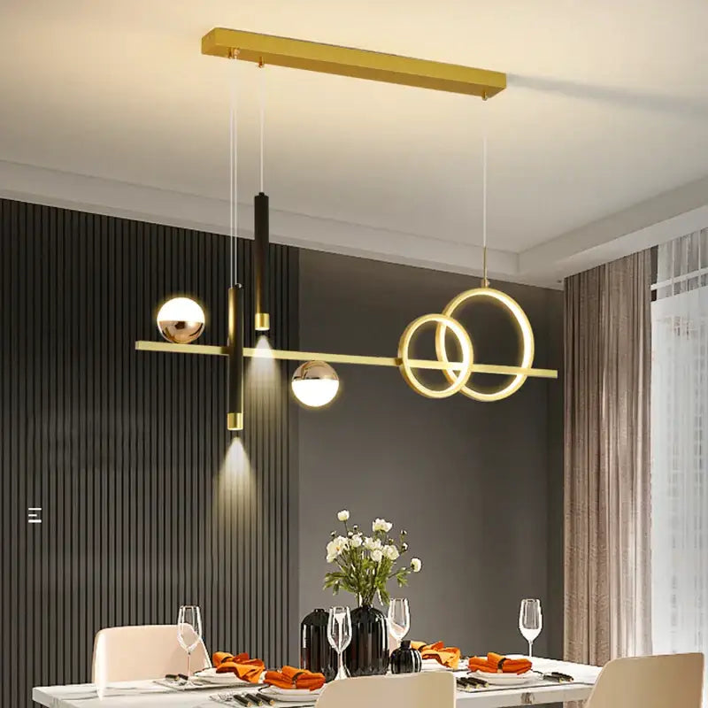 Gold LED Kitchen Chandelier
