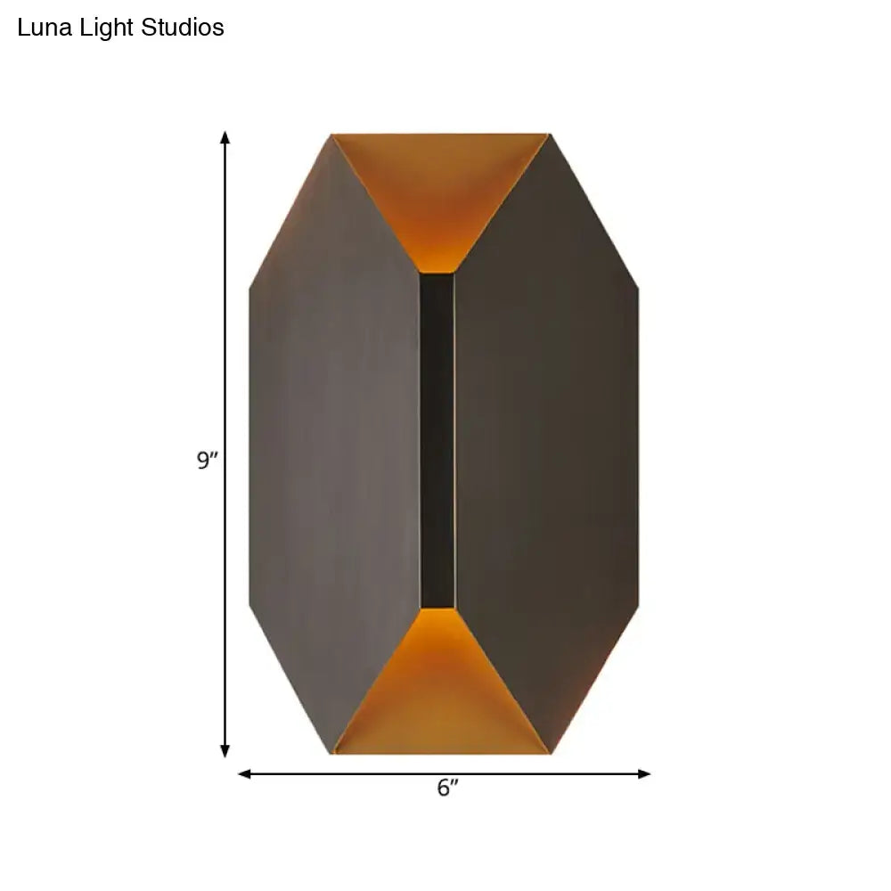 Black Metal Geometric Wall Lamp