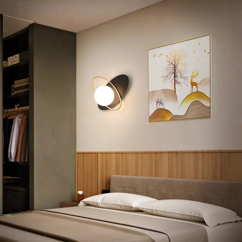 Black Gold Nordic Bedroom Wall Sconce