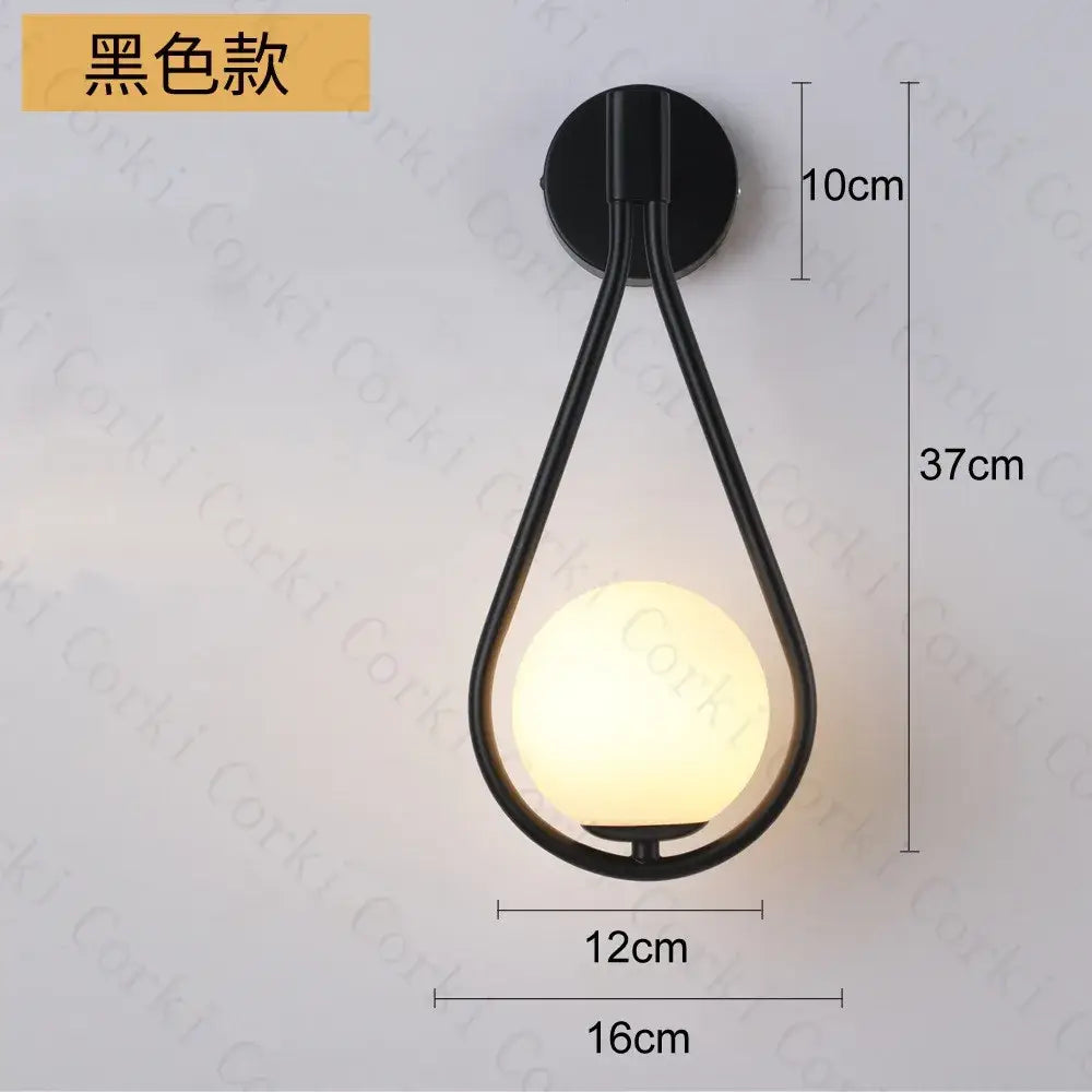 Black Gold LED Bedroom Sconce