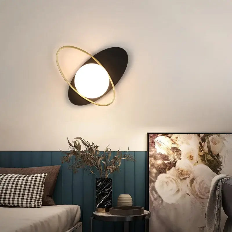 Black Gold Nordic Bedroom Wall Sconce