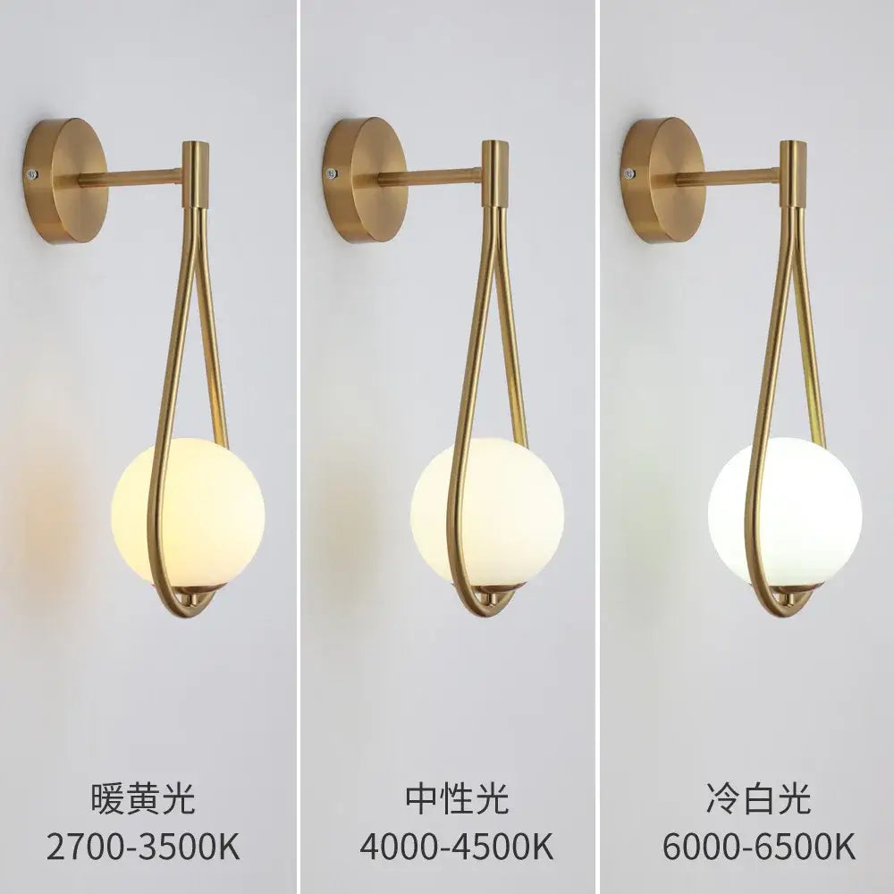 Black Gold LED Bedroom Sconce